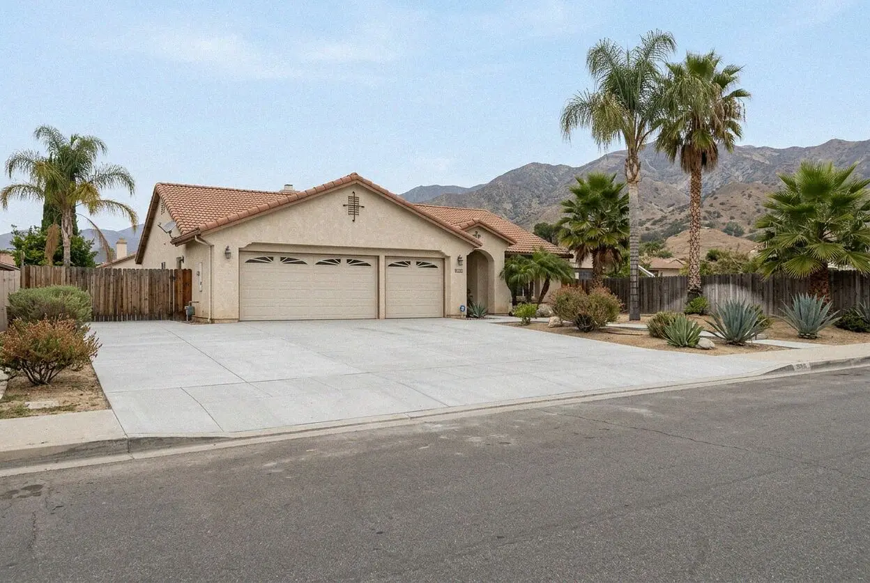 New concrete driveway at a home in the Norwood area of El Monte