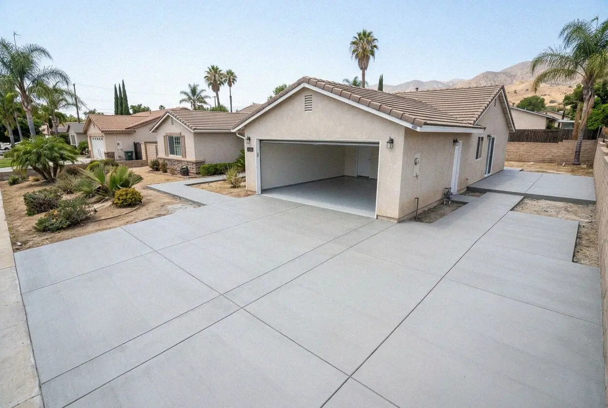 Repoured garage floor slab at a Mountain View home in El Monte