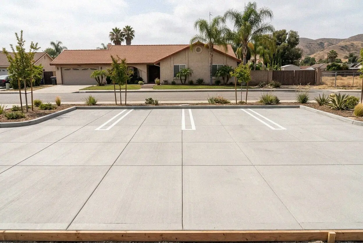 Concrete loading apron at a business unit in Flair Park, El Monte